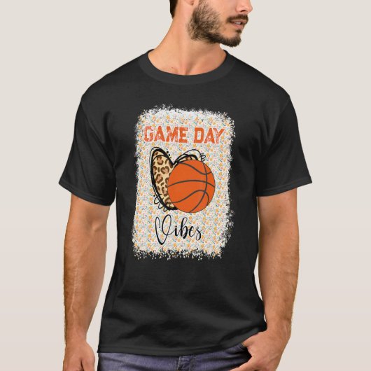 Basketball Bleached Game Day Vibes Basketball Mom  T-shirt (Voorkant)