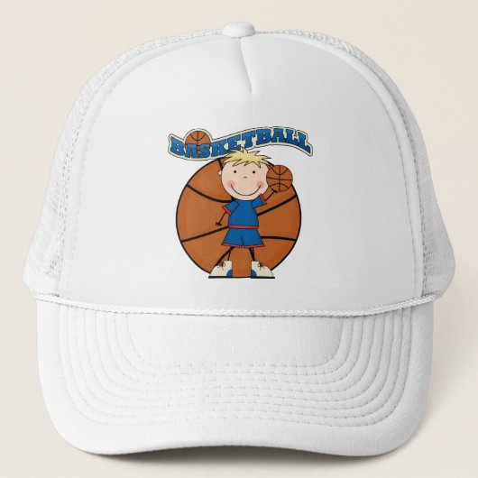 BASKETBALL Blond Boy T-shirts en cadeautjes Trucker Pet (Voorkant)