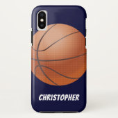 Basketball, Blue, persoonlijke naam Case-Mate iPhone Case (Achterkant)