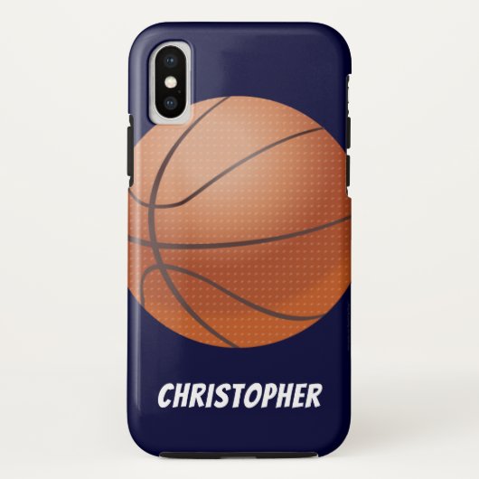 Basketball, Blue, persoonlijke naam Case-Mate iPhone Case (Achterkant)