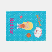 Basketball Blue Polka Dot Hoop Basketball Fleece Deken (Voorkant (Horizontaal))