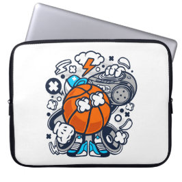 Basketball Boombox Cartoon | Sport Laptop Sleeve