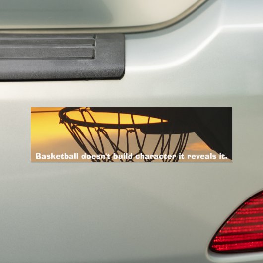 Basketball bouwt geen teken... bumpersticker (Op auto)