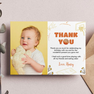 Basketball Boy Birthday Foto Hartelijk dank Bedankkaart