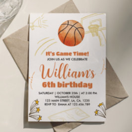 Basketball Boy Birthday Invitation Sport Party Kaart