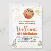 Basketball Boy Birthday Invitation Sport Party Kaart (Voorkant)