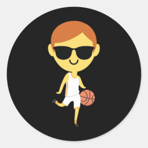 Basketball Boy Emoji 1 Ronde Sticker