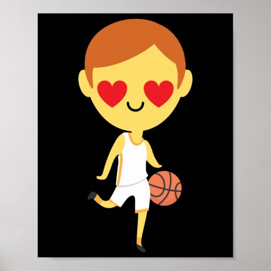 Basketball Boy Emoji Poster (Voorkant)