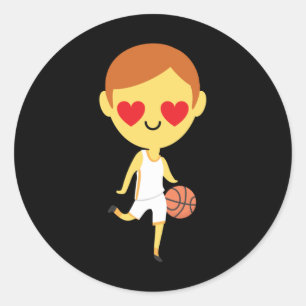 Basketball Boy Emoji Ronde Sticker