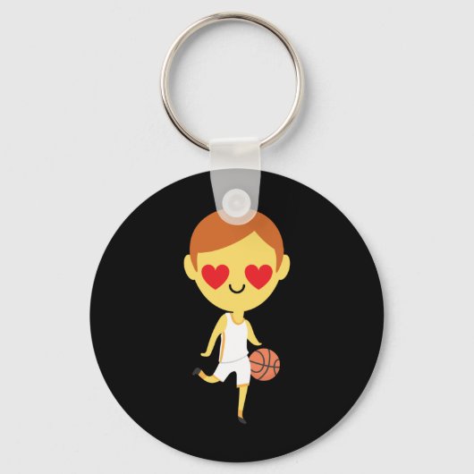 Basketball Boy Emoji Sleutelhanger (Voorkant)