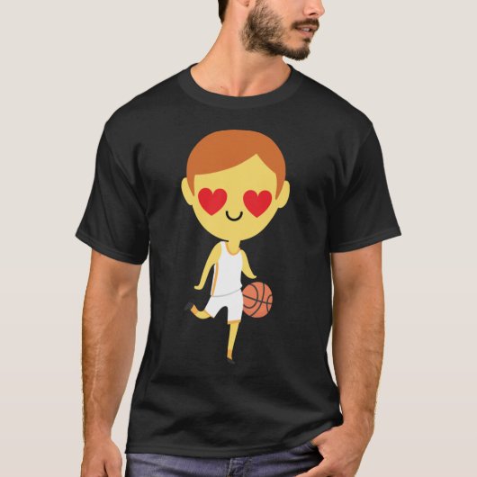 Basketball Boy Emoji T-shirt (Voorkant)
