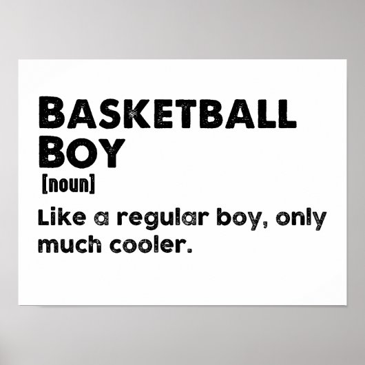 Basketball Boy Funny Dictionary Definition Boys Poster (Voorkant)