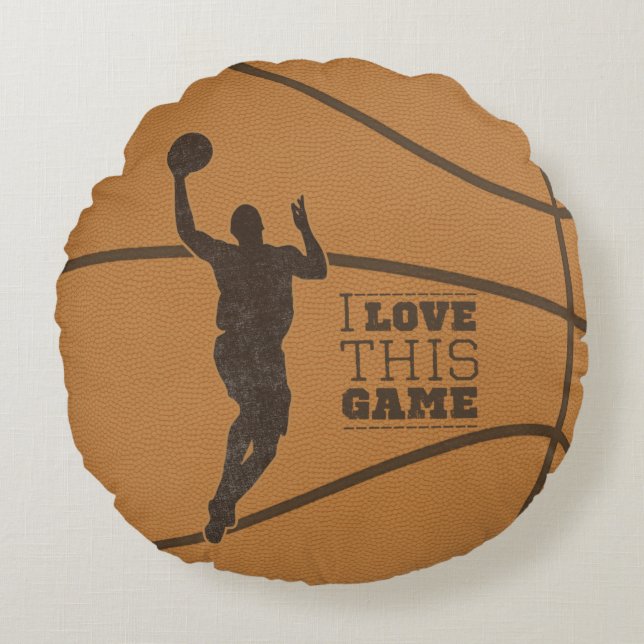Basketball Boy Game Love Round Sierkussen Rond Kussen (Voorkant)