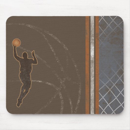 Basketball Boy Net Stripes Mousepad Muismat (Voorkant)