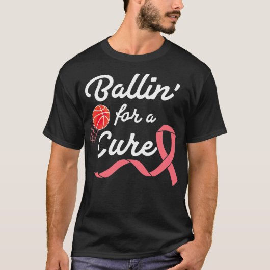 Basketball Breast Cancer Awareness Association sm T-shirt (Voorkant)
