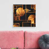 Basketball Bronze Abstract Canvas Afdruk (Insitu (Woonkamer))