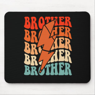 Basketball Brother Retro Groovy Lightning Bolt Fat Muismat