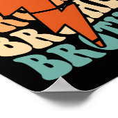 Basketball Brother Retro Groovy Lightning Bolt Fat Poster (Hoek)