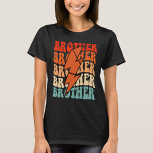 Basketball Brother Retro Groovy Lightning Bolt Fat T-shirt