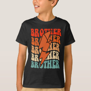 Basketball Brother Retro Groovy Lightning Bolt Fat T-shirt