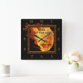 Basketball brown en zwarte klok met afspeelnaam (Huis)