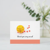Basketball bruiloft met liefde rood harten briefkaart (Staand voorkant)