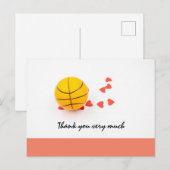 Basketball bruiloft met liefde rood harten briefkaart (Voorkant / Achterkant)