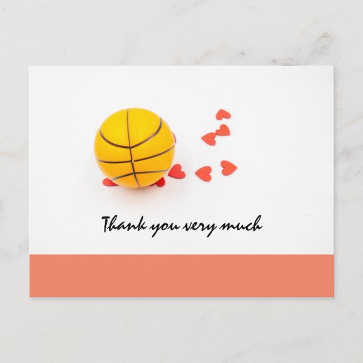 Basketball bruiloft met liefde rood harten briefkaart (Voorkant)