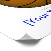 Basketball - bruin/blauw poster (Hoek)