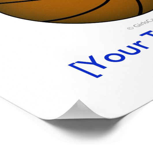 Basketball - bruin/blauw poster (Hoek)