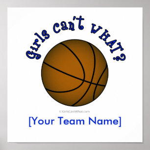 Basketball - bruin/blauw poster