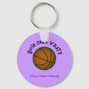 Basketball - Bruin/Paars Sleutelhanger