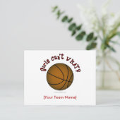 Basketball - Bruin/Rood Briefkaart (Staand voorkant)
