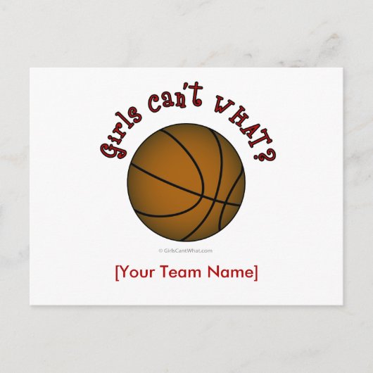 Basketball - Bruin/Rood Briefkaart (Voorkant)