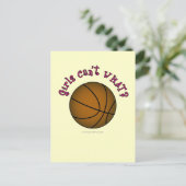 Basketball - Bruin/Roze Briefkaart (Staand voorkant)