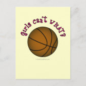 Basketball - Bruin/Roze Briefkaart (Voorkant)