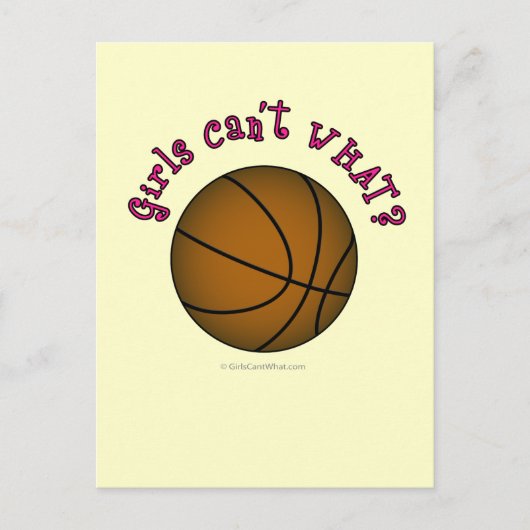 Basketball - Bruin/Roze Briefkaart (Voorkant)