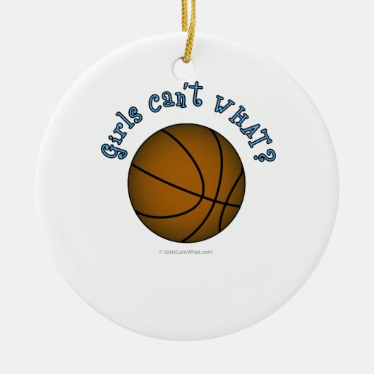 Basketball - Bruin/Sky Blue Keramisch Ornament (Voorkant)