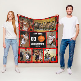 Basketball Buffalo Photo Collage Fleece Deken
