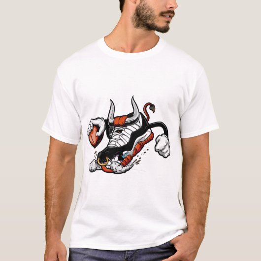 Basketball Bull Sneaker – Urban Monster Shoe Graph T-shirt (Voorkant)