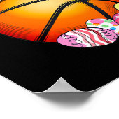 Basketball Bunny Ears Easter Kind Girl Boy Poster (Hoek)