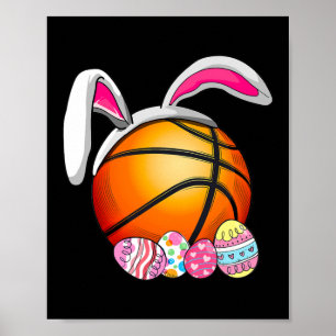 Basketball Bunny Ears Easter Kind Girl Boy Poster