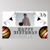 Basketball Bunting Flags Foto Birthda Poster (Voorkant)