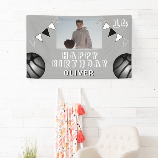 Basketball Bunting Flags Foto van Birthday Spandoek (Insitu)