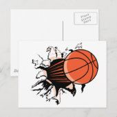 Basketball Burst Briefkaart (Voorkant / Achterkant)