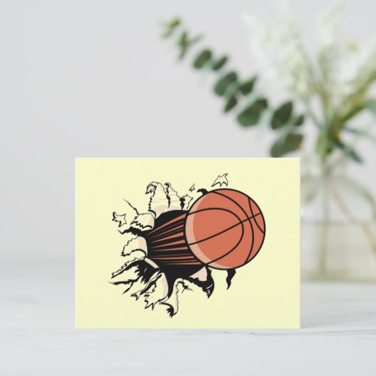 Basketball Burst T-shirts en cadeautjes Briefkaart (Staand voorkant)