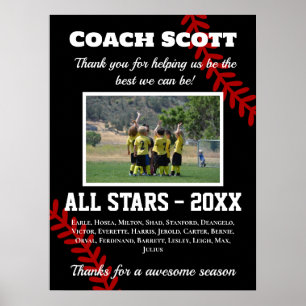 Basketball-buscadeau met teamfoto poster