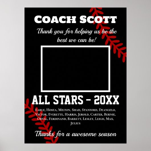 Basketball-buscadeau met teamfoto poster (Voorkant)