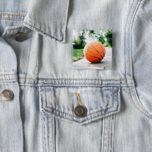 Basketball-cadeau Vierkante Button 5,1 Cm (In situ)