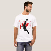 Basketball Canada Canadese vlag Dunking Funny Gift T-shirt (Voorkant volledig)